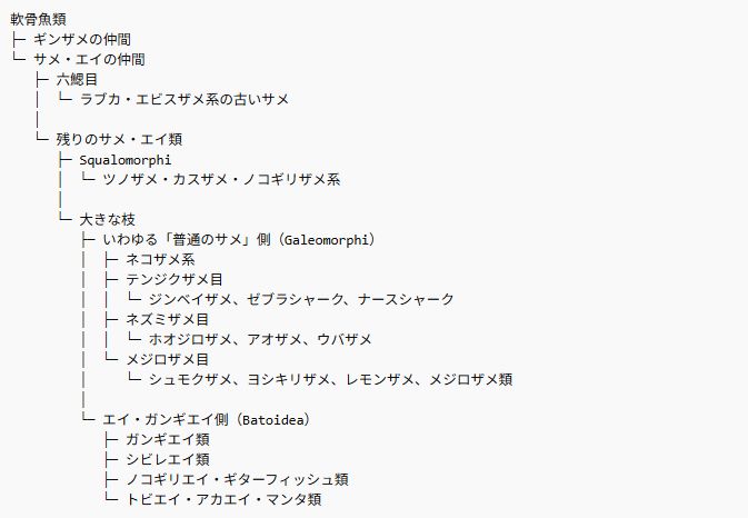 代表的な種の名前で日本語表記したもの