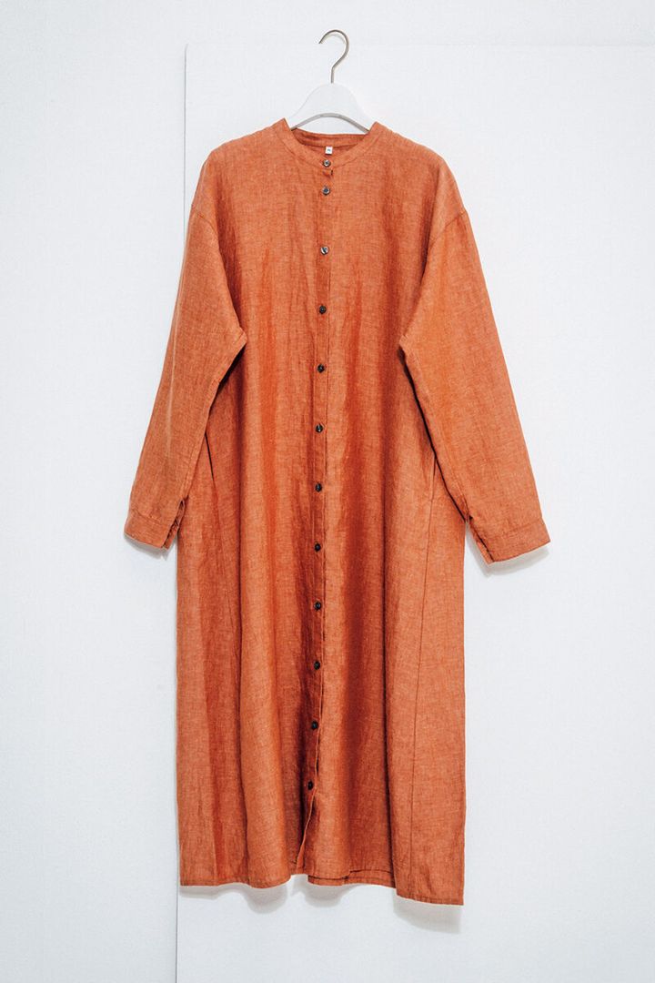 リネン洗いざらし 長袖シャツワンピース／無印良品（無印良品 銀座） price :¥6,990