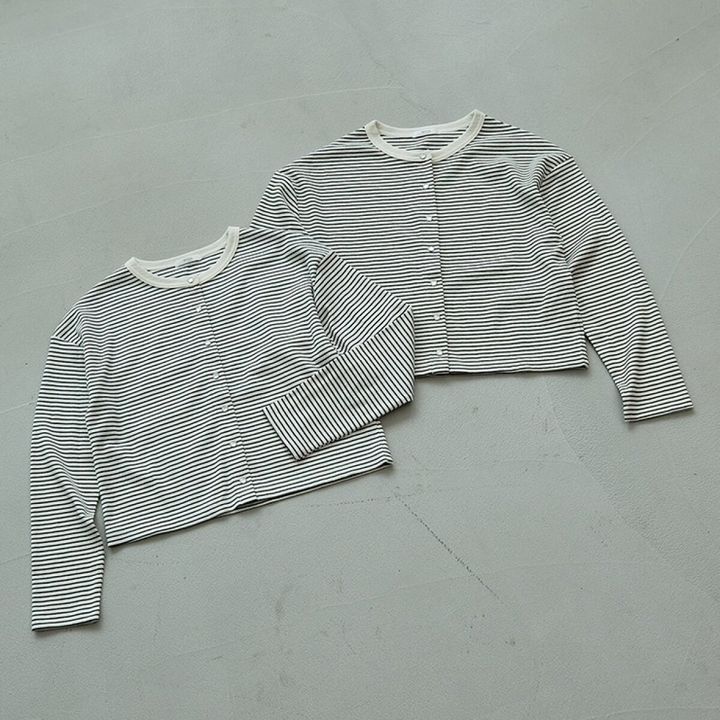 2026春しまむら大人女性おすすめボーダークルーネックカーディガン