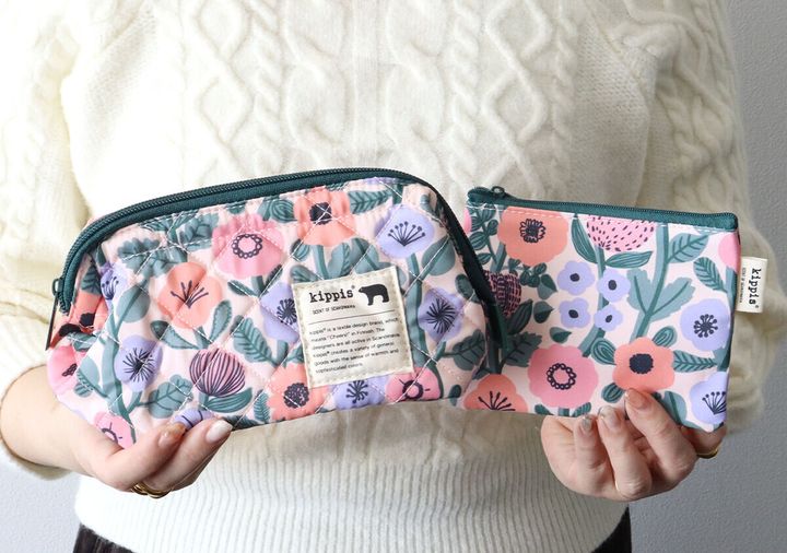 リンネルkippis花柄ポーチ