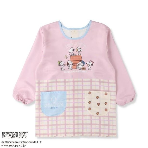 「ツイルスヌーピーきょうだい割烹着(ピンク)」(3289円)