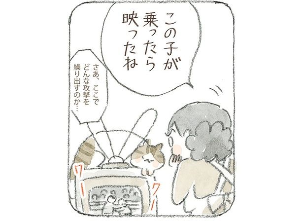 この子が乗ったら映ったね （C）ねこまき(ミューズワーク)／KADOKAWA