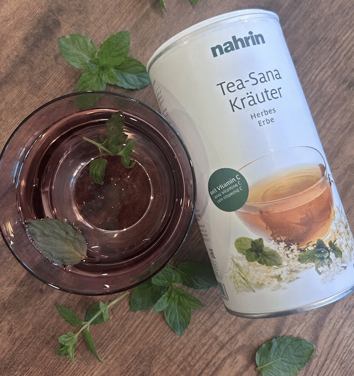 ナリンのハーブティー(ミント) 。一息つきたいときや疲れた一日、心身ともに癒してくれる安心でやさしいパウダータイプのハーブティー。