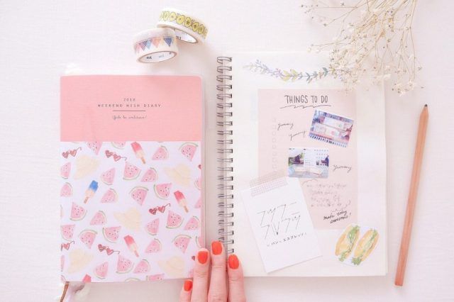 デコレーションした手帳