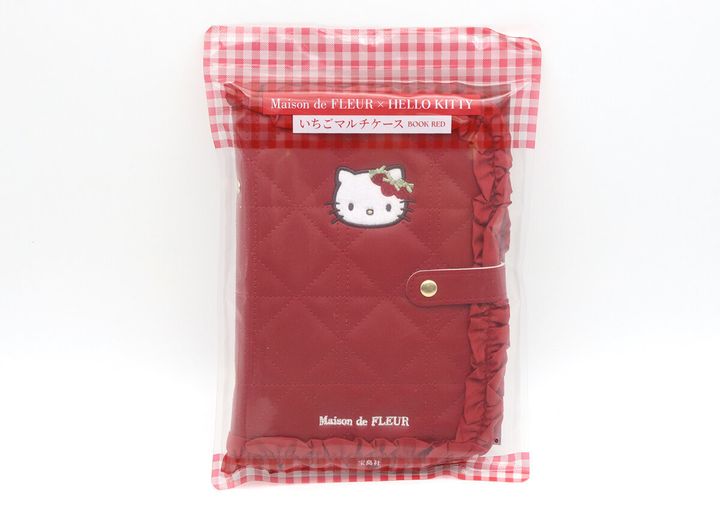宝島社ムック付録のMaison de FLEUR×HELLO KITTY いちごマルチケースBOOK RED1