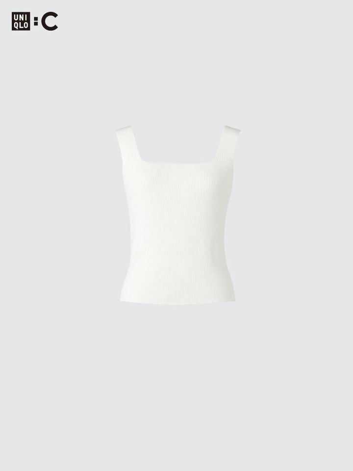 2026春夏ユニクロ大人女性おすすめコラボ3Dリブスクエアネックセーター