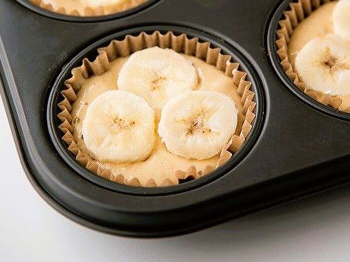 【オイルなし、グルテンなし】米粉の「バナナ＆バナナマフィン」の作り方。バナナの甘みが凝縮です♡