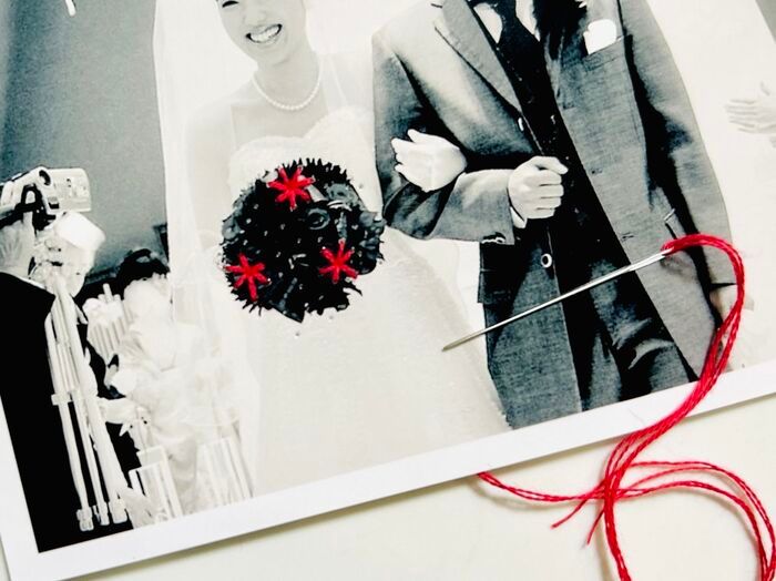 写真に『刺繍』してみたら…超おしゃれ！最高の思い出の一枚になりました♪