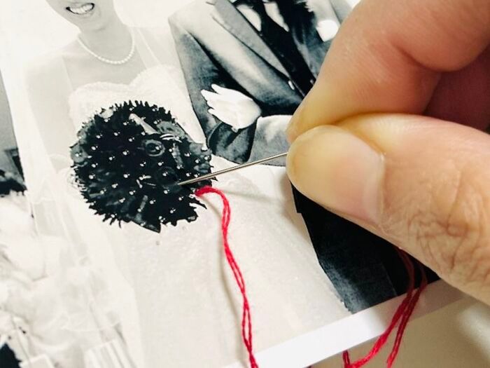 写真に『刺繍』してみたら…超おしゃれ！最高の思い出の一枚になりました♪