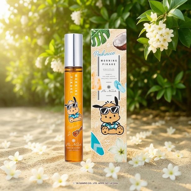 「プア ナナラ モーニングピカケ オードトワレ MINI ポチャッコデザイン」 (C)'26 SANRIO CO., LTD. APPROVAL No. L670064