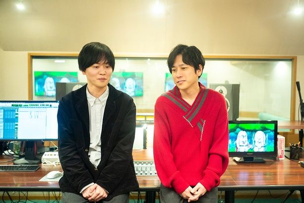  和やかな雰囲気の中でアフレコを振り返る谷口監督と二宮 撮影/木村篤史