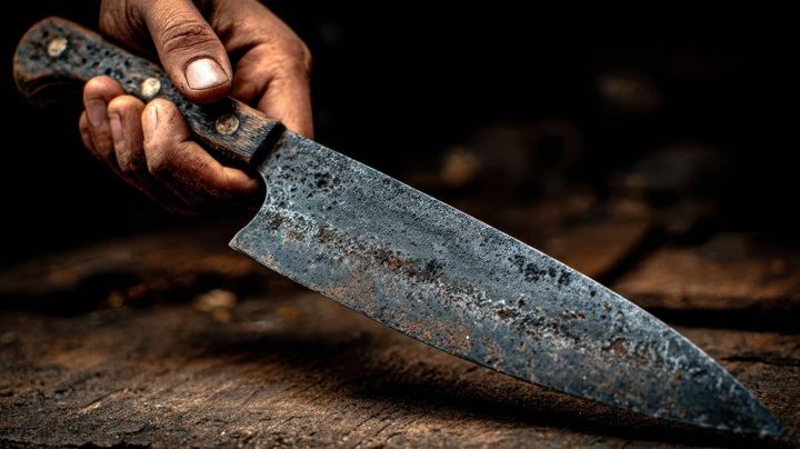 キッチン 家庭運 下がる 錆びた刃物