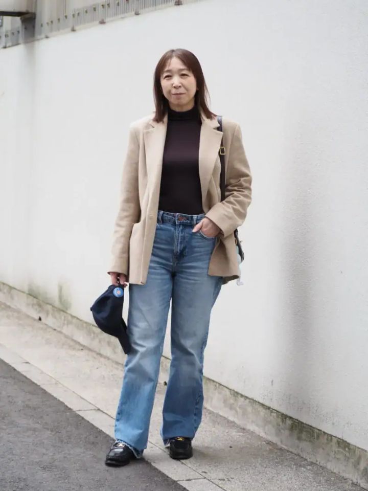 50代の春のデニムコーデ