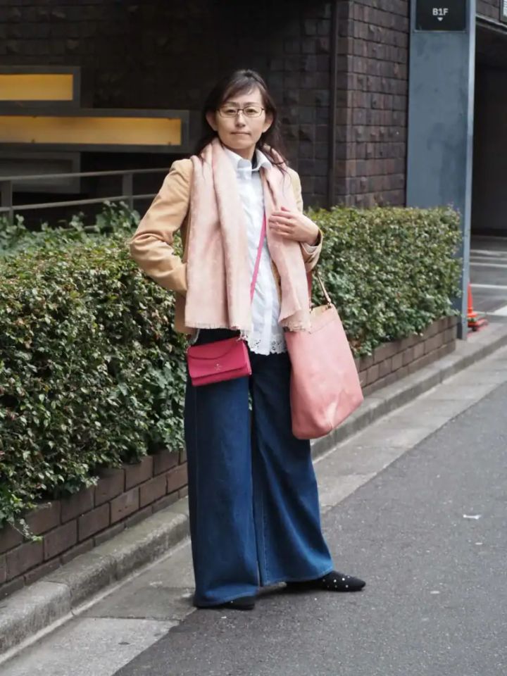 50代の春のデニムコーデ