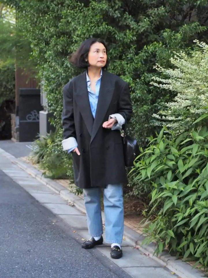 50代の春のデニムコーデ