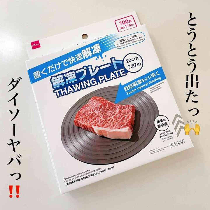 ダイソーの「解凍プレート」