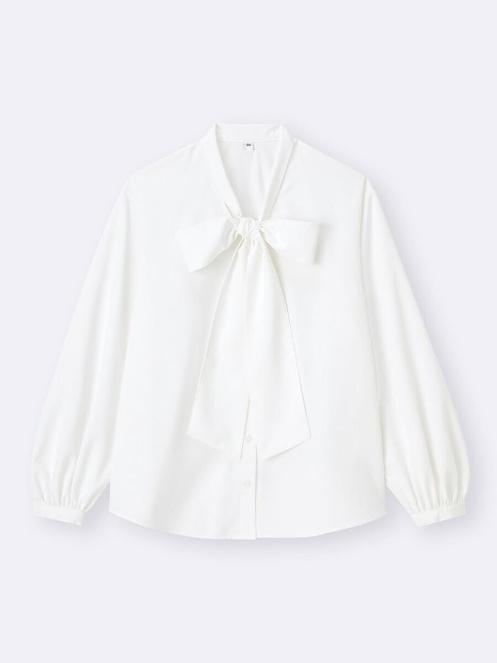 ボウタイブラウス／01 OFF WHITE