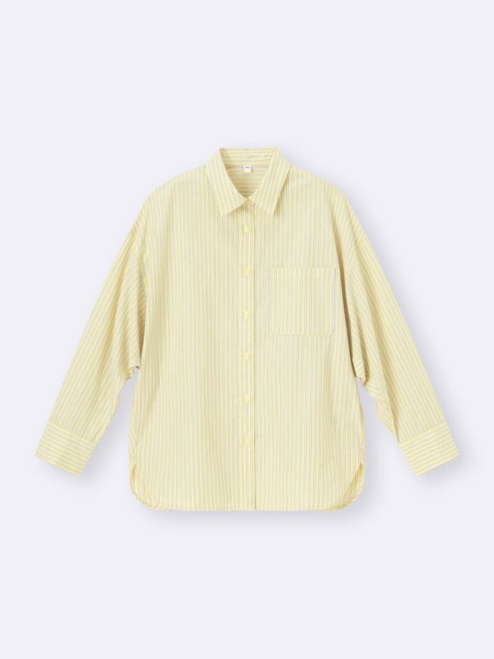 ドルマンスリーブストライプシャツ／42 YELLOW