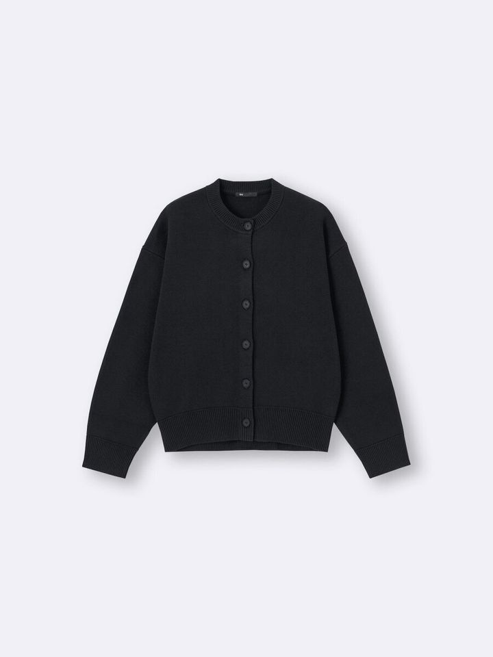 スウェットライクニットドルマンスリーブカーディガン／09 BLACK