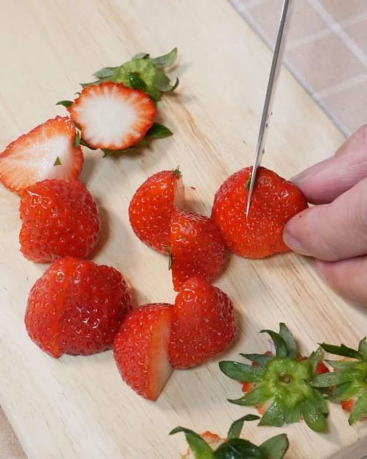 「いちごと抹茶チョコレートのスクエアケーキ」レシピ