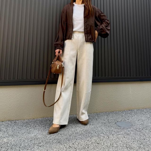 シアーブルゾンを着たコーデ