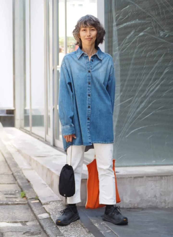 50代の春のデニムコーデ