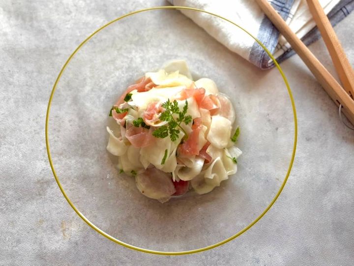 春かぶと生ハムのマリネ