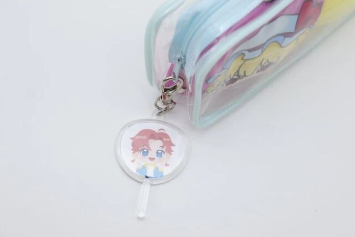 ダイソー うちわ型フォトキーホルダー 完成例