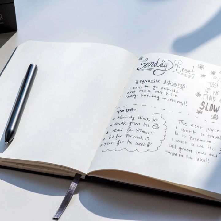 BLACKWINGローラーボールペンの手帳使用例