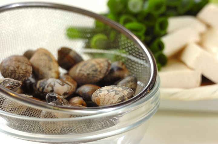 アサリのキムチチゲの下準備1