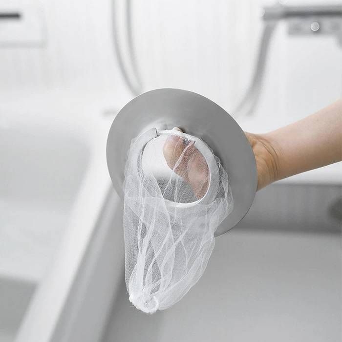 山崎実業tower 水切りネットが交換しやすいお風呂の排水口ネットホルダー