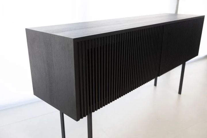 ブラック縦格子サイドボード