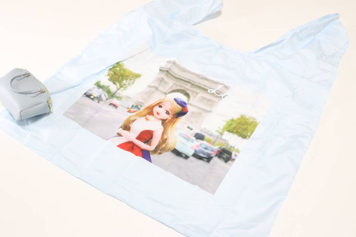 チャーム付エコバッグ、ボストン風、BL（リカちゃん） サイズ感