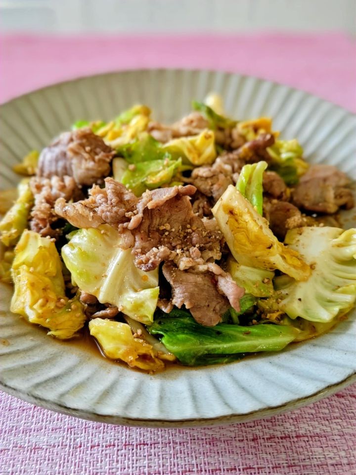 春キャベツと豚肉の甘辛炒め
