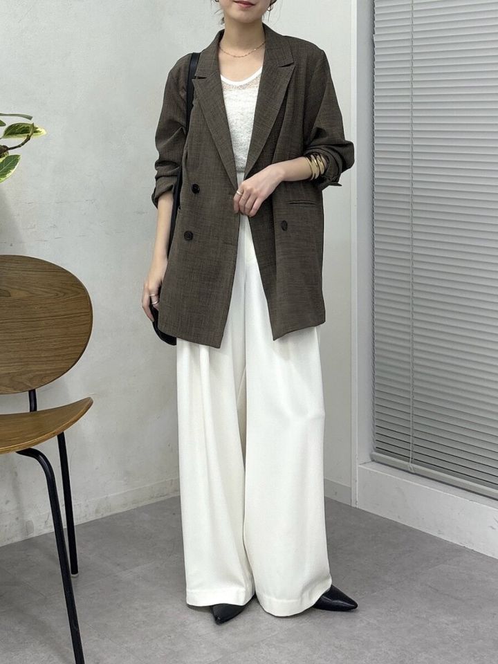 白ワイドパンツコーデ2