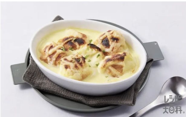 「簡単コーングラタンスープ」。「AJINOMOTO PARK」ではすぐに試せる簡単なレシピが多数紹介されている