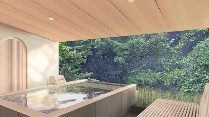 半露天の湯浴み空間