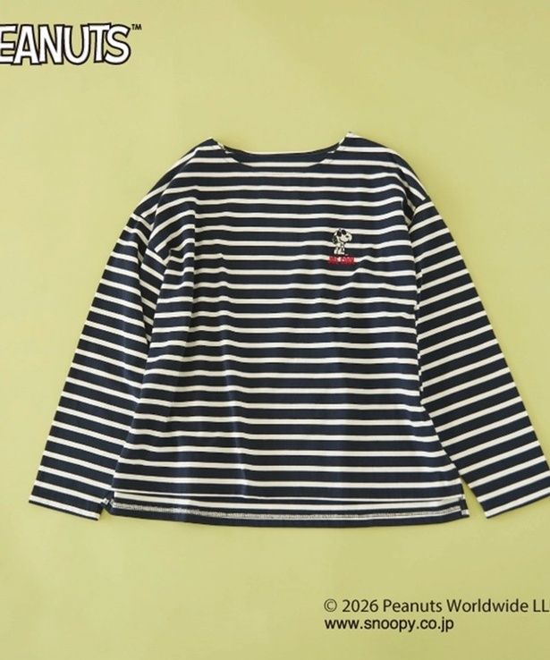 「SNOOPYコラボL/S Tee(NAVY×WHITE)」(6600円)