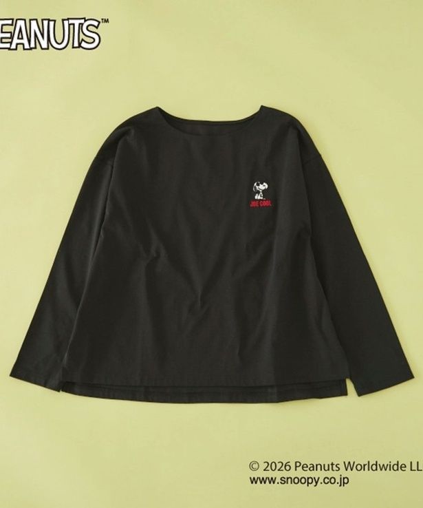 「SNOOPYコラボL/S Tee(BLACK)」(6600円)