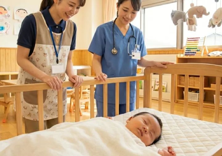 看護師と保育士が見守る保育環境