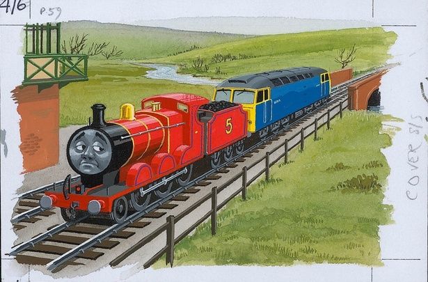 27巻「ほんとうにやくにたつ機関車」の表紙原画