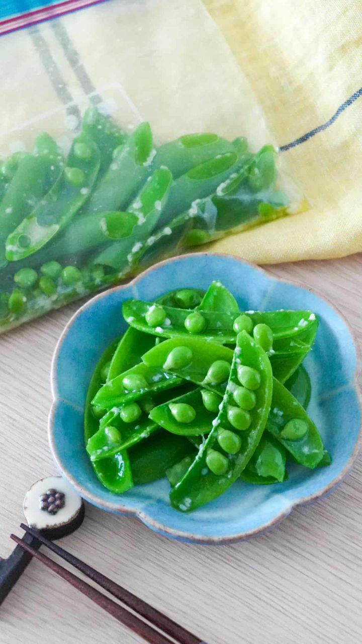 スナップえんどうの塩麹クミン漬け