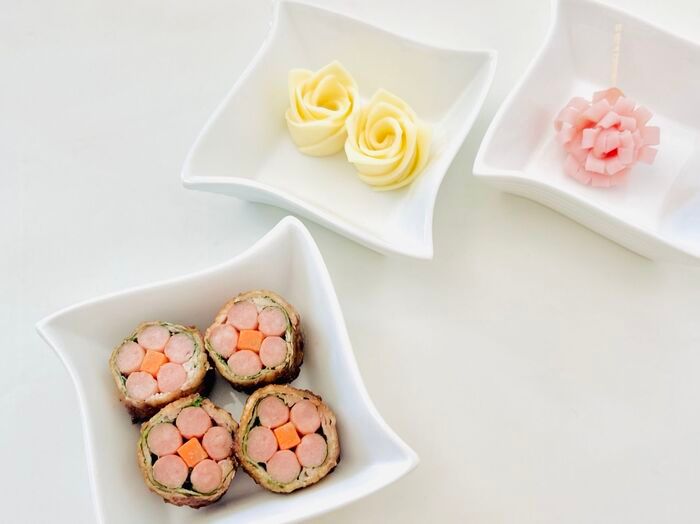 ビジュが大爆発する♡〈ハムの詰め方〉お弁当にテンション上がっちゃう「お花見に最高です…」