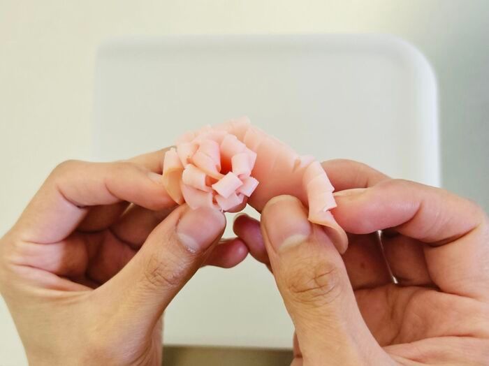 ビジュが大爆発する♡〈ハムの詰め方〉お弁当にテンション上がっちゃう「お花見に最高です…」