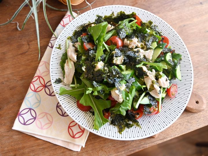 韓国のりを散らして、完成！