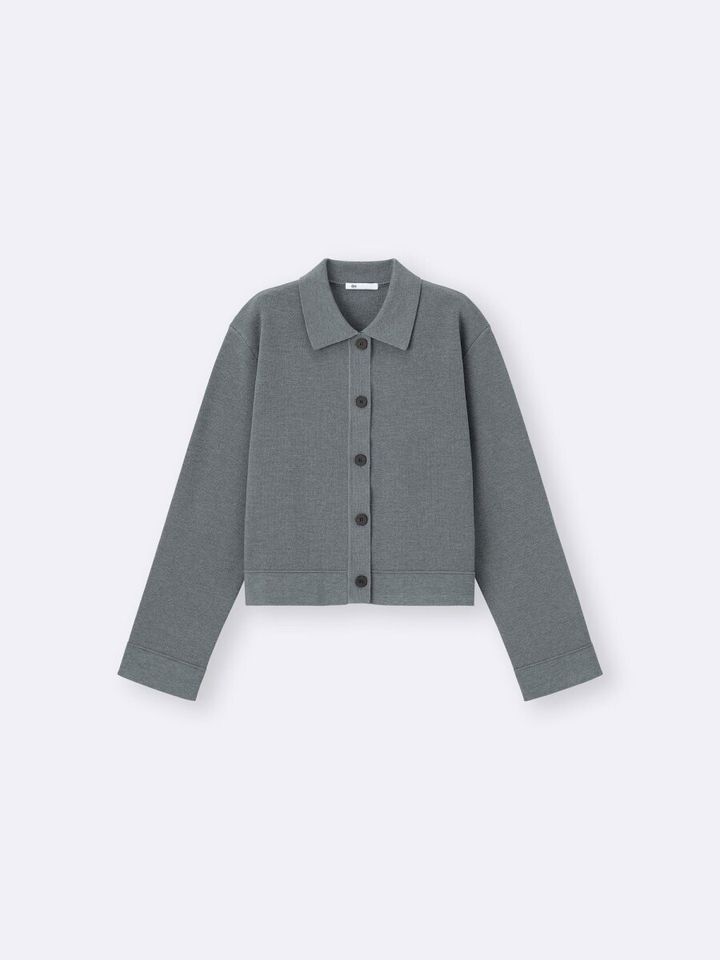 GUのミラノリブポロカーディガン