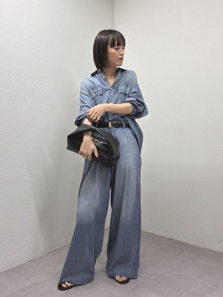 2026春大人女性おすすめワイドデニムセットアップコーデ