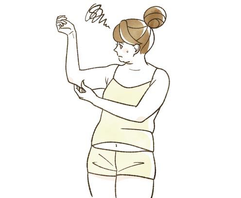 たるんでいる女性のイラスト