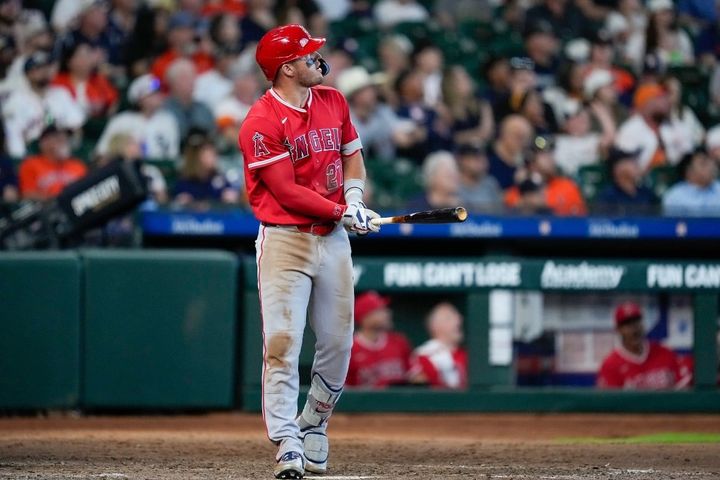 今季初アーチを放ったエンゼルスのマイク・トラウト（C）Getty Images