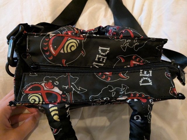 バッグ上部のファスナー部分